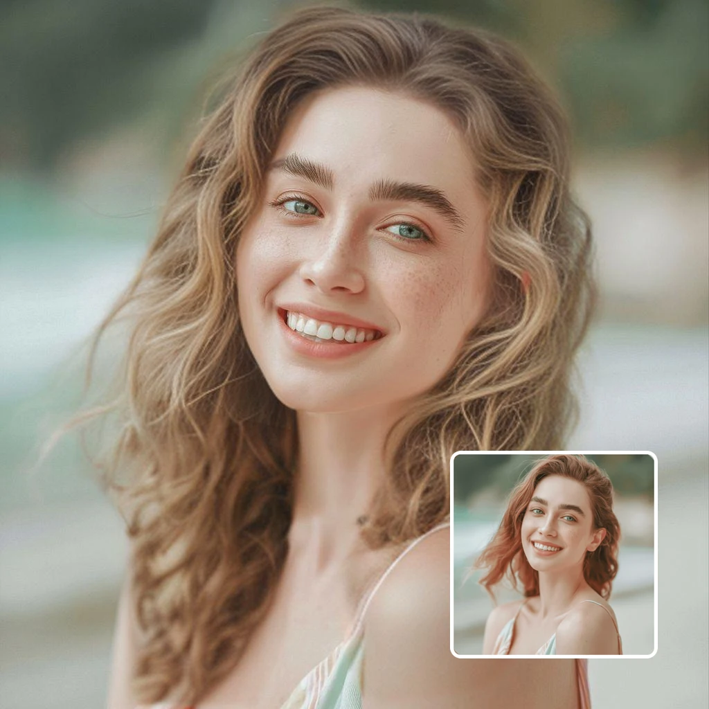 women's hairstyle transformation - woman before and after with long curly style